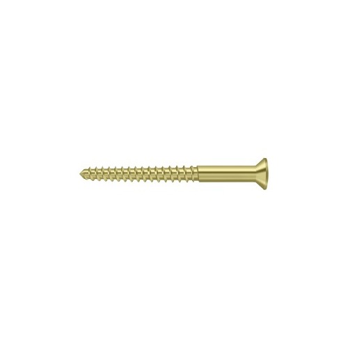 #12, 2-1/2" Length Straight Root Morden Wood Screw Solid Brass Polished Brass