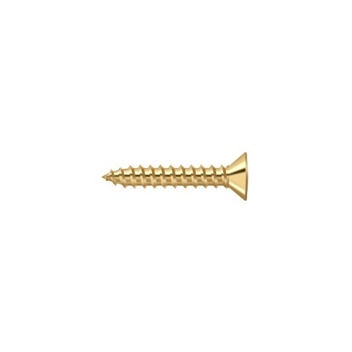 #7, 3/4" Length Flat Head Phillips Drive Wood Screw Solid Brass Lifetime Polished Brass