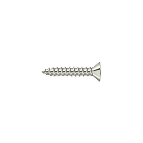 #7, 3/4" Length Flat Head Phillips Drive Wood Screw Solid Brass Polished Nickel