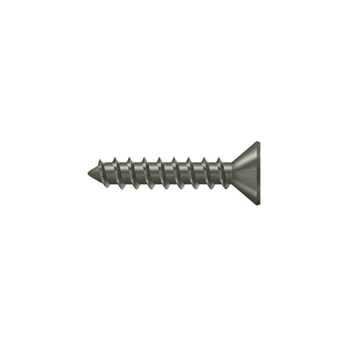 #10, 1" Length Flat Head Phillips Drive Wood Screw Steel Antique Nickel