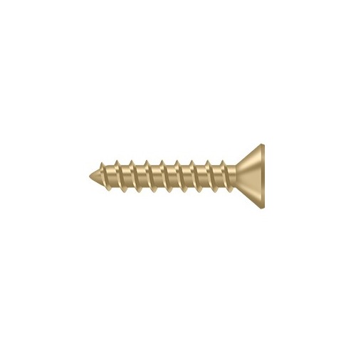 #10, 1" Length Flat Head Phillips Drive Wood Screw Steel Brushed Brass