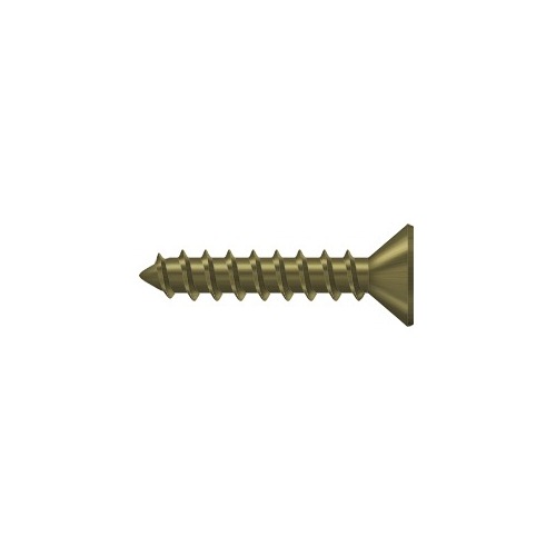 #10, 1" Length Flat Head Phillips Drive Wood Screw Steel Antique Brass