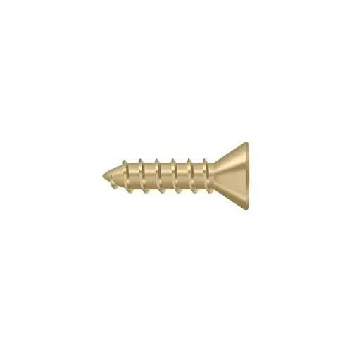 #10, 3/4" Length Flat Head Phillips Drive Wood Screw Steel Brushed Brass