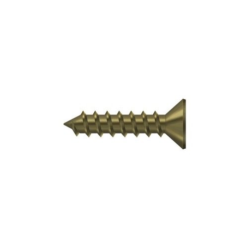 #12, 1" Length Flat Head Phillips Drive Wood Screw Steel Antique Brass