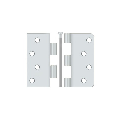 4"x4"x SQ x1/4" Radius Hinge, Unassembled, Steel Prime Coated White Pair