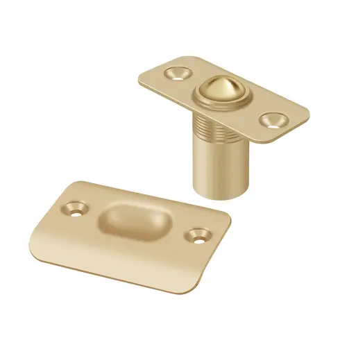 Deltana BC218RU4 Ball Catch, Round Corners in Brushed Brass