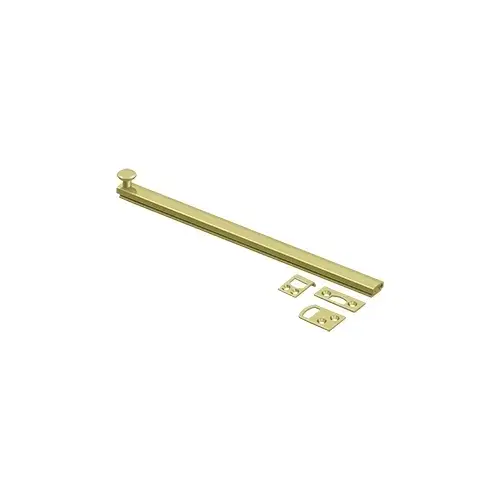 12" Length HD Concealed Screw Surface Bolt Polished Brass