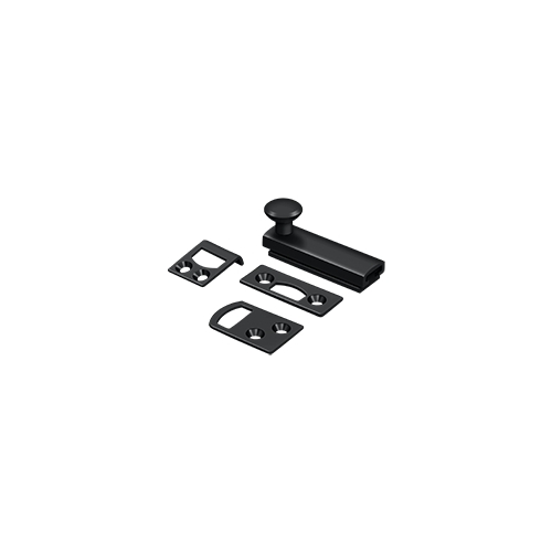 2" Surface Bolt, Concealed Screw, HD in Paint Black