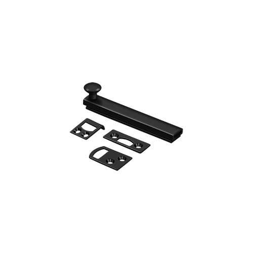 4" Surface Bolt, Concealed Screw, HD in Paint Black