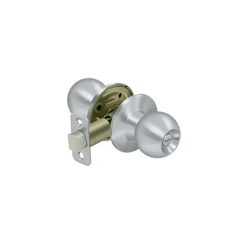 Round Knob Privacy Brushed Chrome