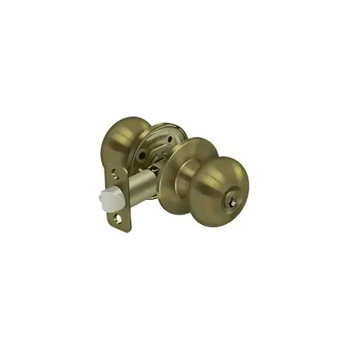 Portland Home Series Mushroom Door Knobset Single Cylinder Antique Brass - pack of 10