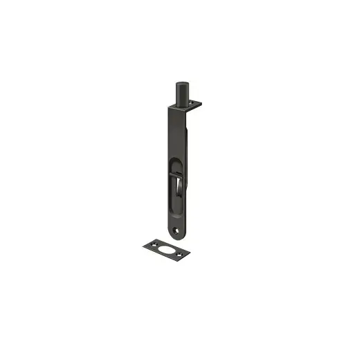 6" Flush Bolt, HD Round in Oil-rubbed Bronze