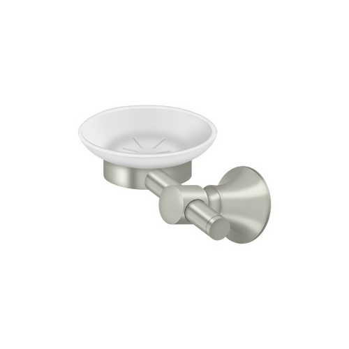 Deltana 88SD-15 4-3/8" Diameter 88 Series Frosted Glass Soap Dish Satin Nickel