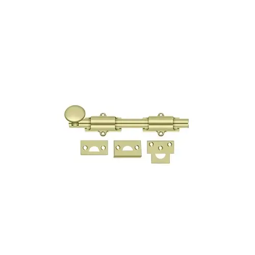 Deltana 8SB3-UNL 8" Surface Bolt, HD in Unlacquered Brass