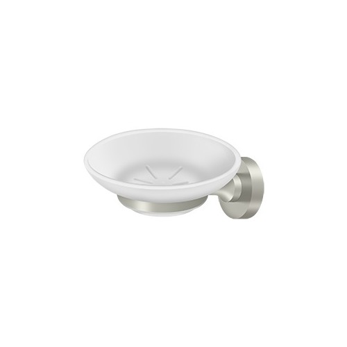 Nobe Series Frosted Glass Soap Dish Satin Nickel