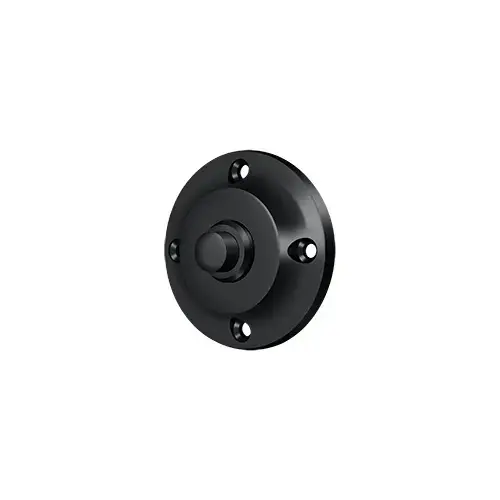 Bell Button, Round Contemporary in Paint Black