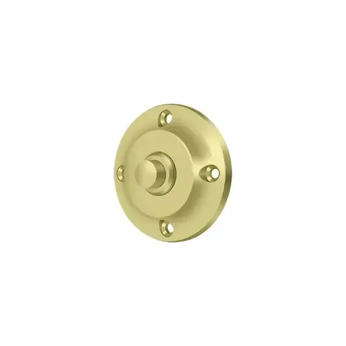 Bell Button, Round Contemporary in Polished Brass