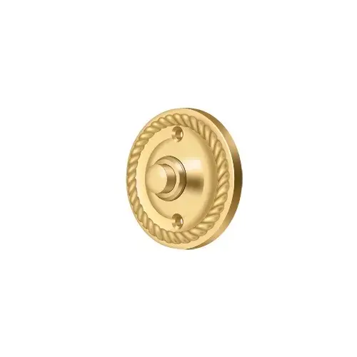 Bell Button, Round with Rope in PVD Polished Brass