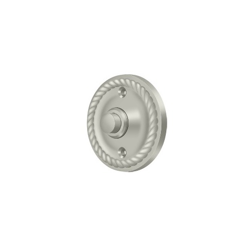 Bell Button, Round with Rope in Brushed Nickel