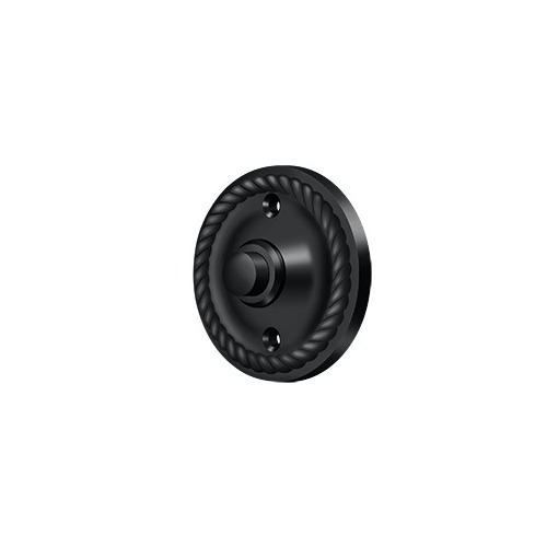 Bell Button, Round with Rope in Paint Black