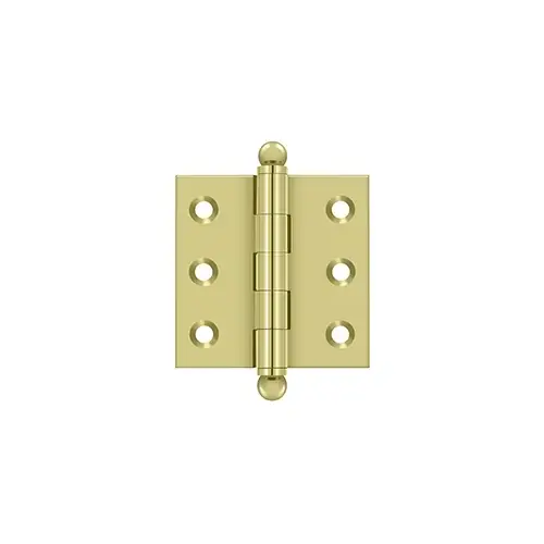 2" x 2" Hinge, w/ Ball Tips in Polished Brass Pair