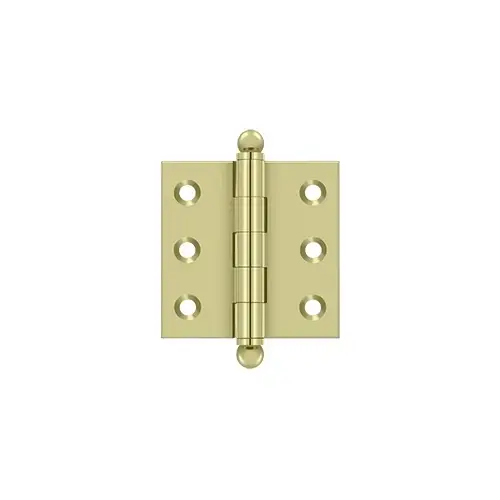 2" x 2" Hinge, w/ Ball Tips in Unlacquered Brass Pair