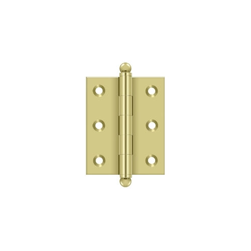 2-1/2" x 2" Hinge, w/ Ball Tips in Unlacquered Brass Pair