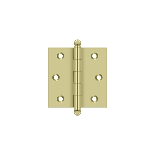 2-1/2" Height X 2-1/2" Width Full Inset Cabinet Butt Hinge With Ball Unlacquered Brass Pair
