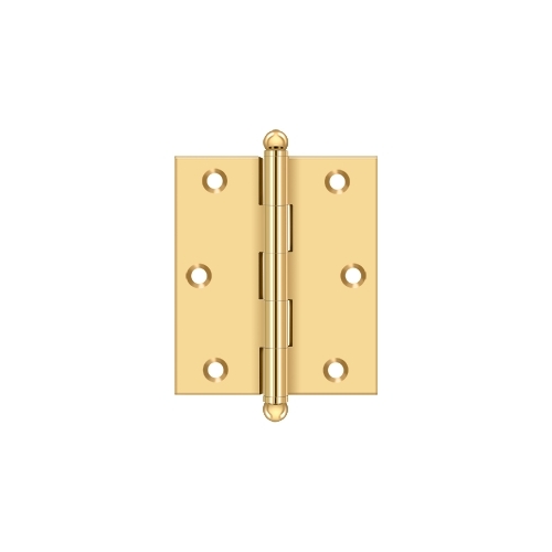 3" x 2-1/2" Hinge, w/ Ball Tips in PVD Polished Brass Pair