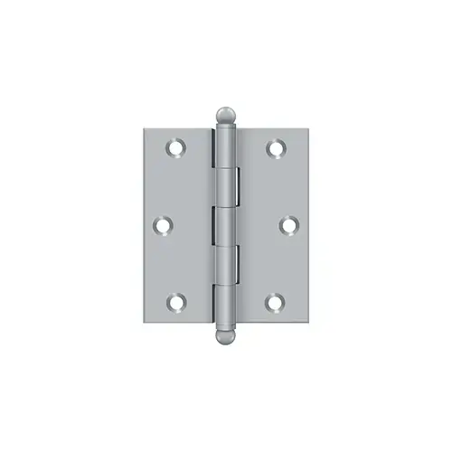 3" Height X 2-1/2" Width Full Inset Cabinet Butt Hinge With Ball Tip Brushed Chrome Pair