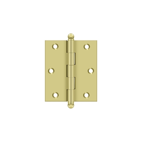 3" x 2-1/2" Hinge, w/ Ball Tips in Polished Brass Pair