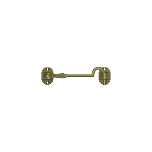 4" Length British Style Cabin Hooks Antique Brass