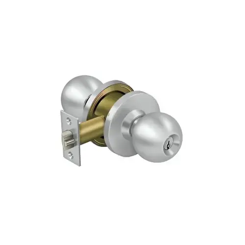 Comm, Storeroom Standard GR2, Round in Brushed Stainless