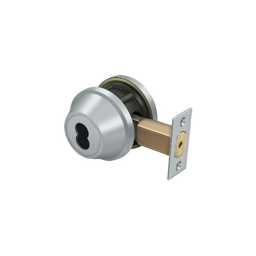 Single Deadbolt IC Core Non CYL GR2 w/ 2-3/4" Backset Brushed Chrome