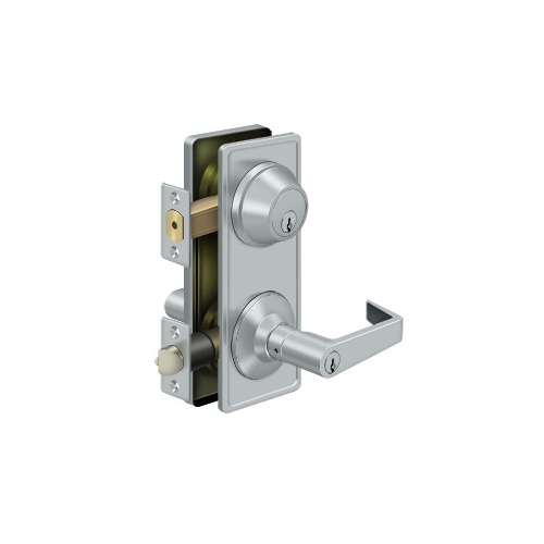 Clarendon Grade 2 Interconnected Door Lever Entry Brushed Chrome