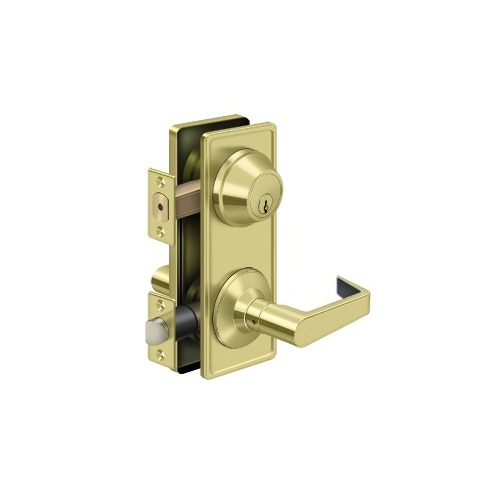 Clarendon Grade 2 Interconnected Door Lever Passage Polished Brass