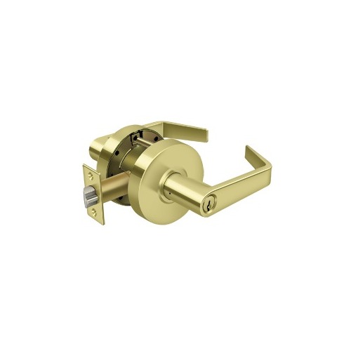 Clarendon Pro Series Grade 2 Commercial Straight Leverset Entry W/CYL Polished Brass