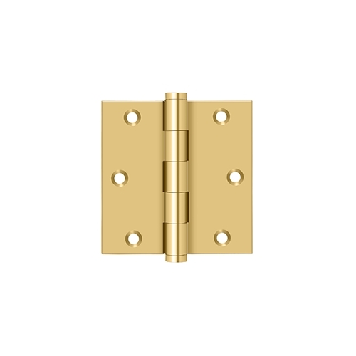 3-1/2" x 3-1/2" Square Hinge in PVD Polished Brass Pair