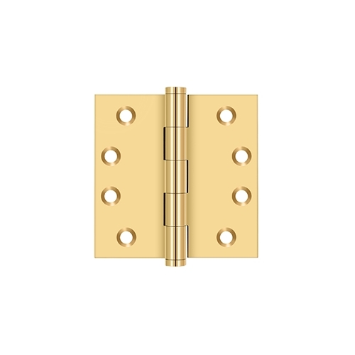 4" x 4" Square Hinges in PVD Polished Brass Pair