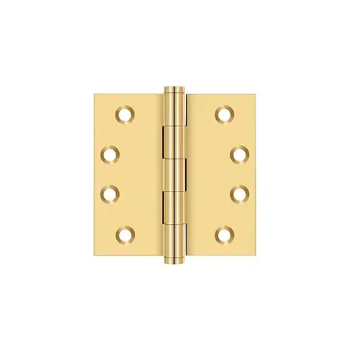 4" x 4" Square Hinges in PVD Polished Brass Pair