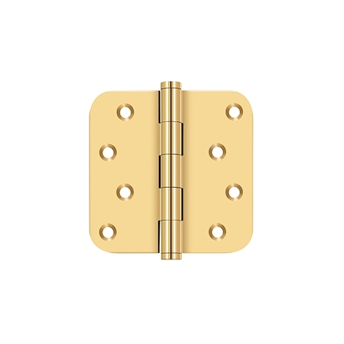 4" x 4" x 5/8" Radius Hinge / Zig-Zag in PVD Polished Brass Pair