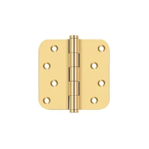 4" x 4" x 5/8" Radius Hinge / Zig-Zag in PVD Polished Brass Pair