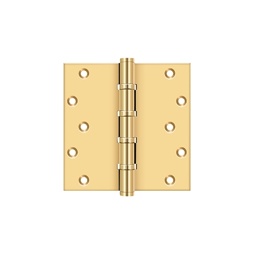 6" Height X 6" Width Square Corner Ball Bearing Full Mortise Hinge 4BB Option Lifetime Brass Pair