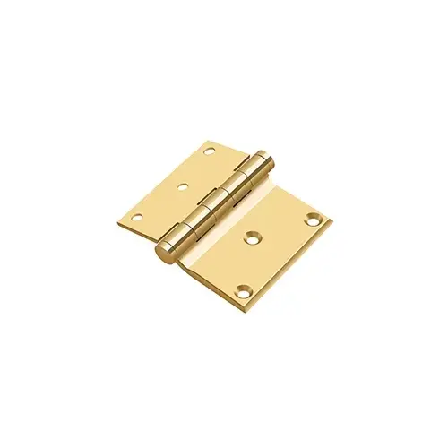 3" x 3-1/2" Half Surface Hinge in PVD Polished Brass Pair