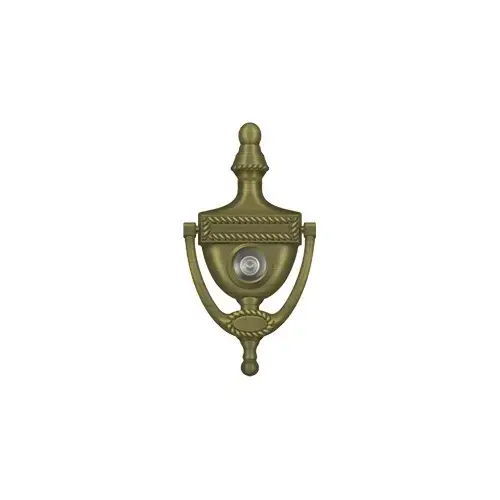 Door Knocker-Viewer, Victorian Rope in Antique Brass