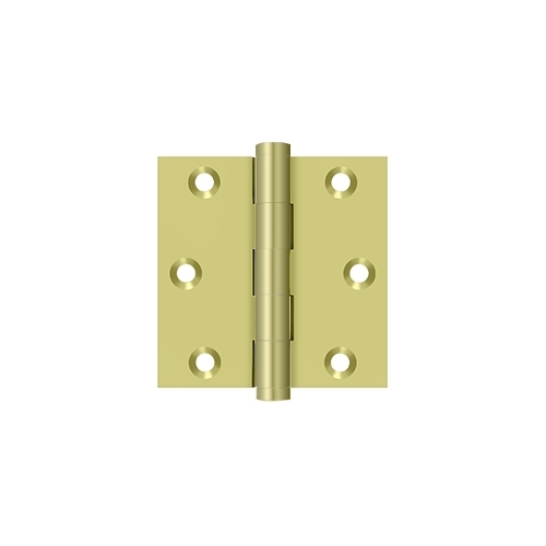 3" x 3" Square Hinge in Polished Brass Pair