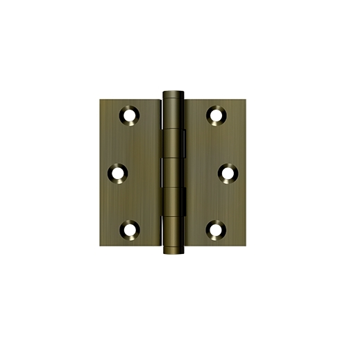 3" x 3" Square Hinge in Antique Brass Pair