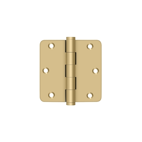 3-1/2" x 3-1/2" x 1/4" Radius Hinges in Brushed Brass Pair