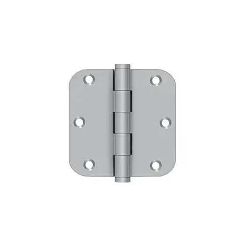 3-1/2" x 3-1/2" x 5/8" Radius Hinge, Residential in Brushed Chrome Pair