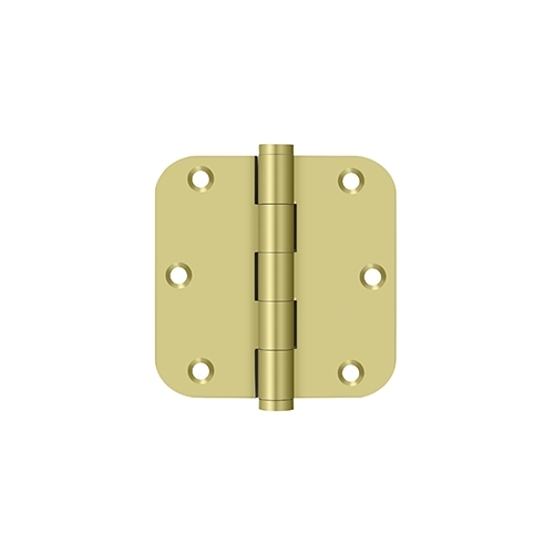 3-1/2" x 3-1/2" x 5/8" Radius Hinges in Polished Brass Pair